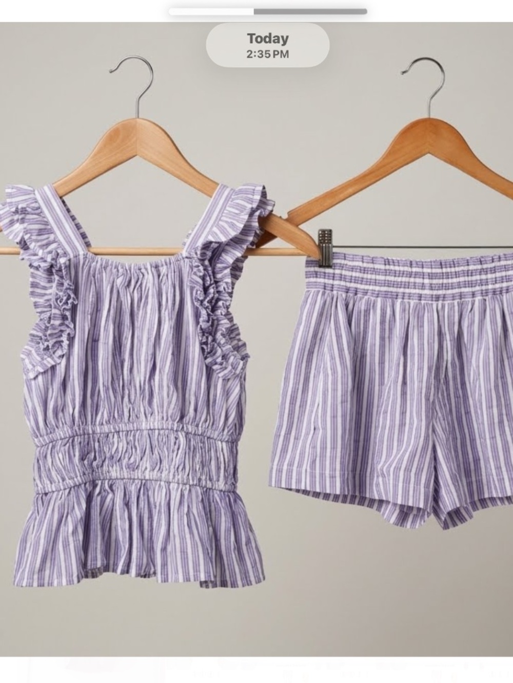 Kids' Habitual Ruffle Smocked Short Set  Size 10